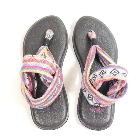 Sanuk Womens Size 8 Yoga Sling-2 Sandals Multicolor Stretch Fabric - Picture 7 of 9